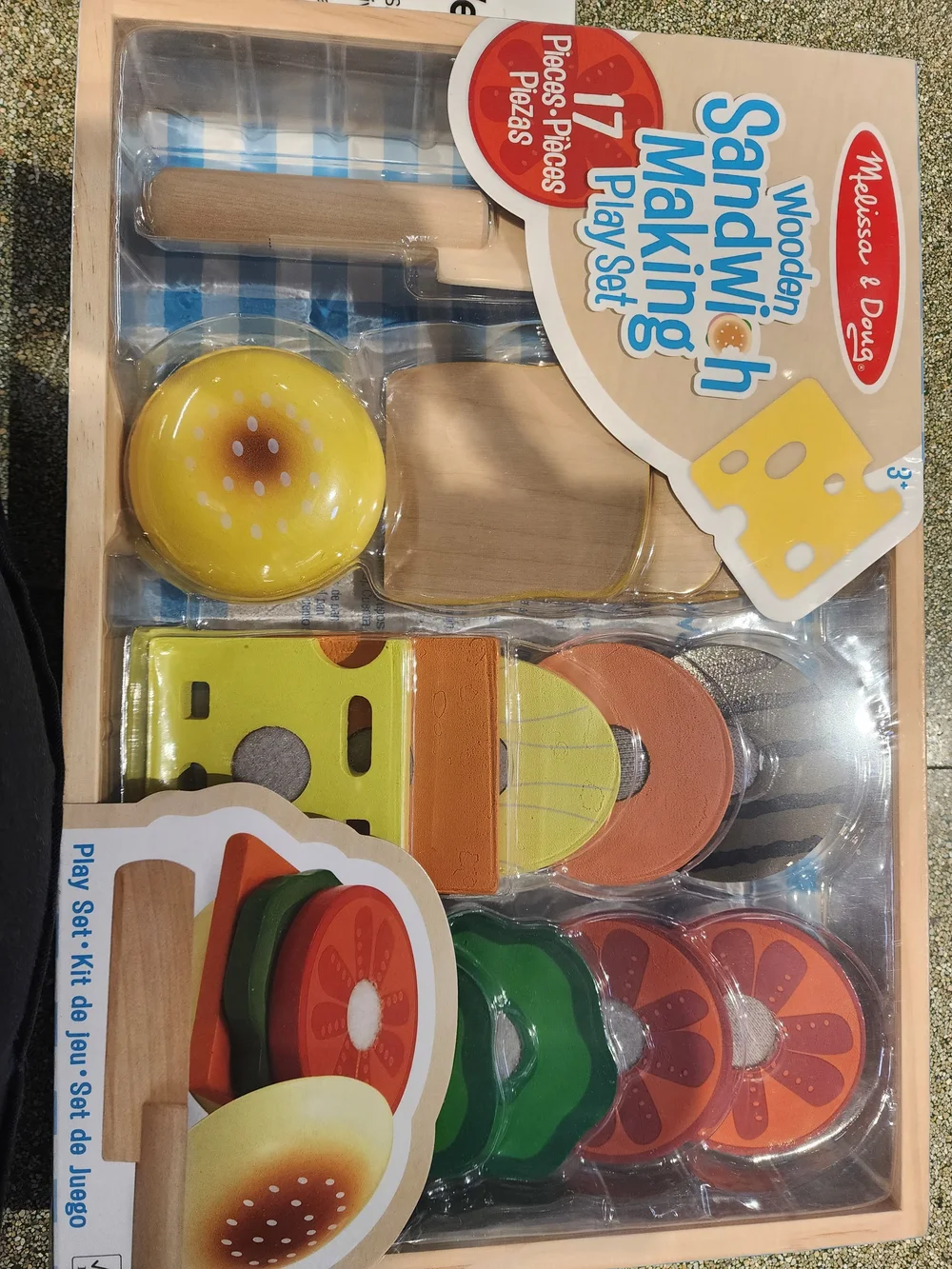 Melissa & Doug Wooden Sandwich Play Set - Yellow, Green, Red, Orange, Brown
